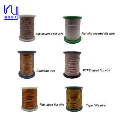 Red 2USTC-F Nylon Served Litz Wire 0.08mmX270 Single Layer Stranded Enameled Copper Wire Class F for High Frequency Use